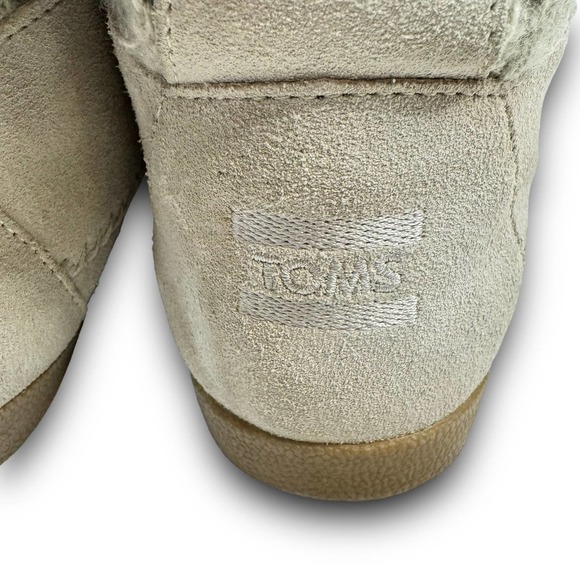 TOMS Nepal Womens Suede Boots Cable Knit Shaft Faux Shearling Lining Gray Size 7 - Picture 5 of 9